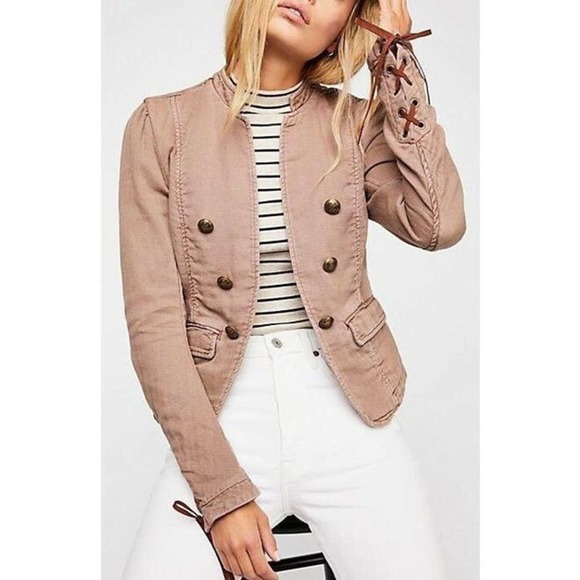Free People Jackets & Blazers - Free People Mauve Jagger Open Front Blazer